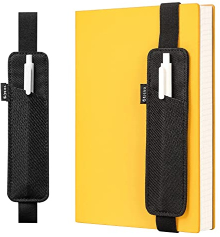 Epessa Pen Holder,Pencil Holder,Pen Sleeve Case Pouch for Journals | Notebooks,Books,Rigid Tablet Covers,Hold 2 or 3 Pens,Adjustable Elastic Band,Detachable