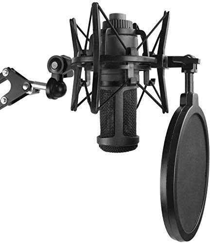 Professional AT2020 Shock Mount with Pop Filter to Reduce Vibration Noise, Shockmount for AT2020USB+ Condenser Mic by YOUSHARES