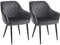 SONGMICS Esszimmerstühle, 2er Set, Sessel, Loungesessel, mit Armlehne, Bezug aus Samt, Metallbeine, bis 110 kg belastbar, für Esszimmer, Küche, Wohnzimmer, Schlafzimmer, grau LDC088G02