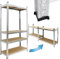 ECD Germany Estantería De Taller Galvanizada 160x80x40 cm Estante Industrial Trabajos Pesados Garaje De Almacenamiento De 4 Baldas Capacidad Carga 320 Kg Banco Metálico Sin Tornillos Altura Ajustable