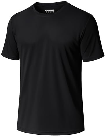 MAGCOMSEN Men's Rash Guards Swimming Shirts UPF 50+ Quick Dry Short Sleeve Swim Top for Surfing Running Sports Black, 3XL