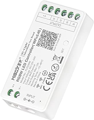LIGHTEU®, Milight Miboxer RGBW WiFi LED Strip Controller, Amazon Alexa und Google Home Voice Control Fernbedienung und APP Steuerung, keine WiFi-Box erforderlich, Bluetooth 4.2, FUT038W