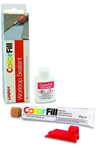 Unika ColorFill Kitchen Worktop Joint Sealant Sealer & Laminate Repair Kit (Maple 147)