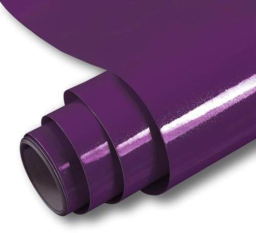Hode Purple Vinyl Wrap 40X300cm, Purple Sticky Back Plastic Roll, Self Adhesive Wallpaper for Furniture Kitchen Cupboard Worktops Vinyl Covering Contact Paper Glitter Effect