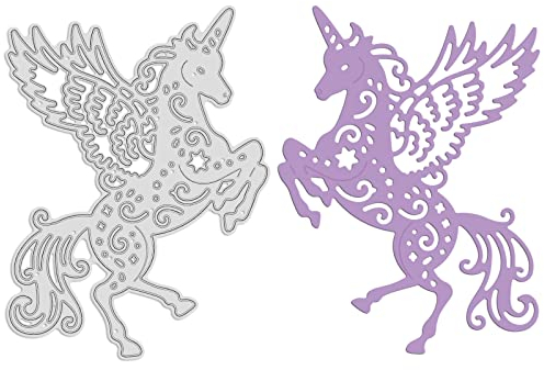 GLOBLELAND Einhorn Stanzschablonen Metall Schneiden Schablonen Einhorn Stanzformen für Kartenherstellung und DIY Scrapbooking Papier Sammelalbum Dekor