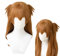 ZYZYZK Anime Shikinami Asuka Langley Cosplay Perücke Lang Orange Braun Anclipsen Pferdeschwänze 21-23 WIG