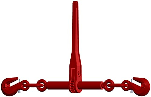 Tendeur de chaîne à cliquet avec sécurité anti-rotation et 2 crochets raccourcis 6 mm 2200 daN