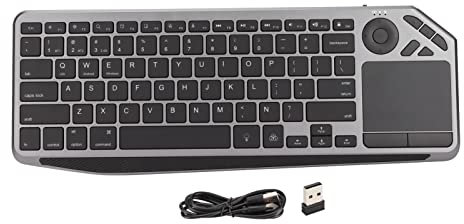 Bewinner Kabellose Tastatur mit Touchpad, Kabellose 2,4 G/BT Dual Mode Touch Tastatur, Genaue Cursorsteuerung, Farbenfrohe TV Tastatur mit Hintergrundbeleuchtung für Laptop, Tablet Multimedia