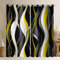 Yellow Grey Black Curtains Geometric Spiral Pattern Window Drapes for Boys Girls Modern Luxury 30%-50% Blackout Curtain Abstract Art Window Treatments W52*L63