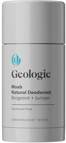 Geologie Moab Natural Deodorant | Bergamot & Juniper Scent | Safe for Sensitive Skin | Aluminium-Free, Baking Soda-Free, Vegan & Dermatologist-Tested