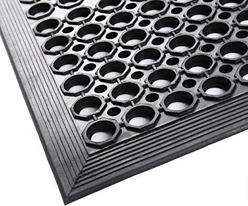 rg-vertrieb Gummimatte Ringgummimatte Wabenmatten mit Auffahrt Rand wählbar (60x90cm)