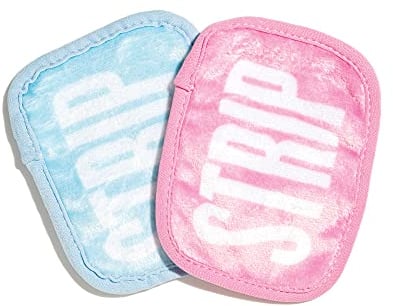 STRIP MAKEUP - Reusable Cleansing Wipes Blue/Pink - 2-sided, sustainable, washable microfiber cloths - Pack of 7