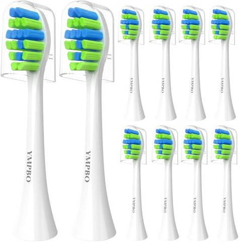 Toothbrush Heads for 7AM2M AM100/AM105/AM111 Electric Toothbrush, White | 10 Pack brush heads Refill, Medium Bristles