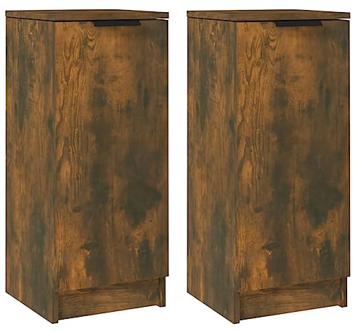 vidaXL Sideboards 2 STK. Räuchereiche 30x30x70 cm Holzwerkstoff