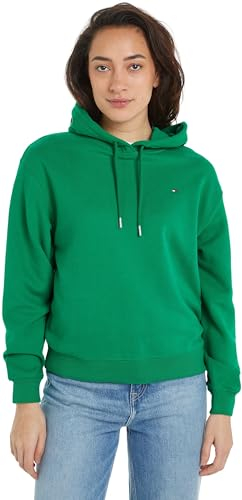 Tommy Hilfiger Damen Hoodie Flag On Chest mit Kapuze, Grün (Olympic Green), XL
