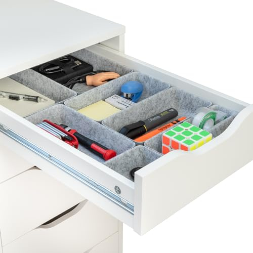 Rajas Schubladen-Organizer, kompatibel mit Ikea Alex Schubladeneinheit, 10-teiliges modulares Filztablett, Organizer-Set, perfekte Passform (leicht)