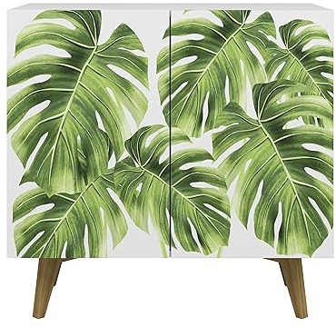 Galano Capson Fyllo 2 Door Sideboard - Stylish & Vibrant Cabinet Storage Organizer - Adjustable Shelves - Accent Sideboard for Living Room, Hallway, Bedroom (White)