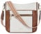 Telena Damen Schultertasche PU Leder Damen Umhängetasche Klein Crossbody Bag für Frauen Handtasche,Beige mit Braun