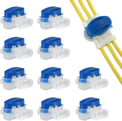 Gwhole Connettori Elettrici Impermeabili 10 pz Morsetti per Cavi/Cavo Cavo Connettore con Gel, Connettori per Filo Perimetrale dei Robot Tagliaerba per Cavi Elettrici Giardino Outdoor
