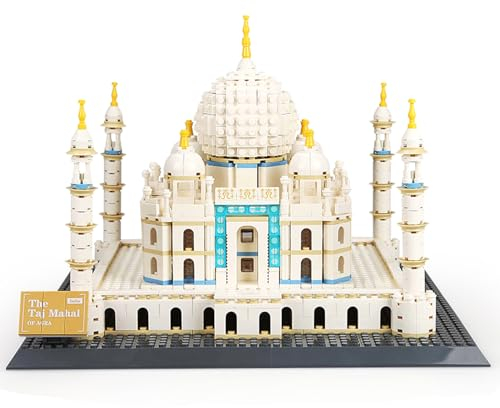 Hallisun Taj Mahal Bausteinset, weltberühmtes Wahrzeichen Sammlungsset, Indiens Taj Mahal Architekturmodellbausatz für Kinder und Erwachsene zum Bauen, als Geschenk und Büro-Wohndekoration, 1113 Teile