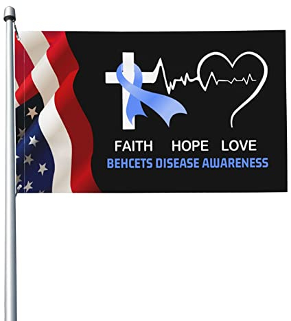 Flagge 90 x 150 cm BehcetsAwareness Flags Banner in lebendigen Farben mit Messingösen für Innen- und Außenbereiche