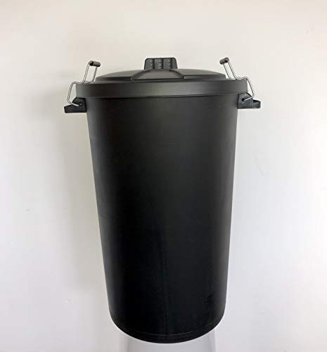 Neat. Garden Bin 90L – Outdoor Dustbins with Lids for Outside, Plastic Rubbish Bin, Black Bins, Waste Bin for Garden, Outside Bins with Lids, Outdoor Bin, Ideal Outdoor Dustbins 2 Pack