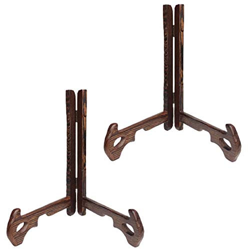 Picture Frame Stand,Easel Display Stand,Set of 2 Solid Wood Display Stand Holder,Wooden Easel with Hinge,Foldable Easel Plate,for Plates,Photos,Tea,Tray,Home Decoration(11inch)