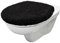Brandsseller WC Deckelbezug 38x48 cm Ausschnitt aus weichem Mikrofaserstoff Toiletten Sitzbezug für Optimalen Komfort und Stil Schwarz