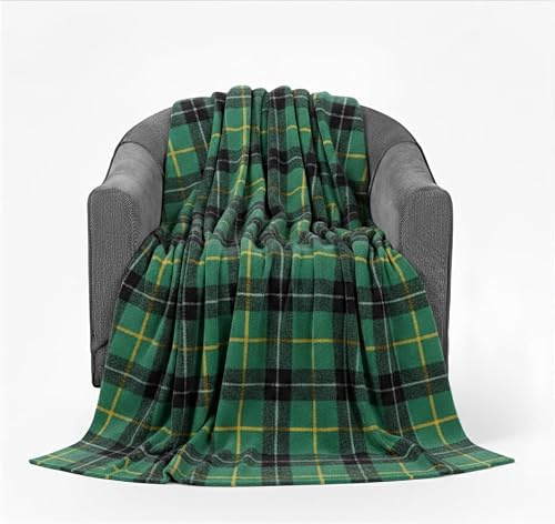 Rohi Green Tartan Throw Blanket Polyester – Throws for Sofas, Teddy Tartan Throw Blanket for Sofa, Couch, or Bed – Lightweight Sofa Throw, Durable, and Stylish Home Accent (Green, 150 x 200cm)