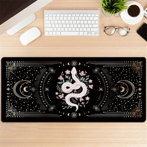 Highdi Gaming Mauspad 3D Muster Mauspad Groß Mousepad Genähten Kanten und Anti Rutsch Großes Mauspad Schreibtischunterlage Desk Mat für Büro, Tastatur, PC, Laptop (400 * 900 * 3MM,Schwarz)