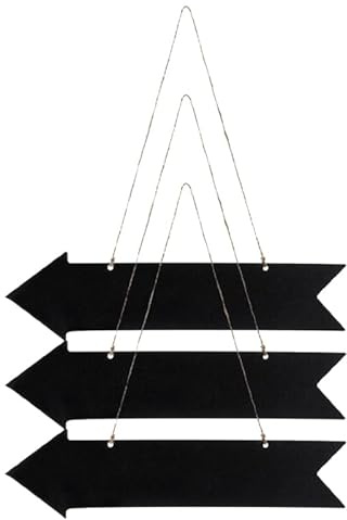 OSOLADY Hängende Tafelschilder Aus Holz 3 Stück Kleine Kreidetafel Mit Pfeil Zum Aufhängen Für Party Hochzeit Wanddekoration Diy Nachrichtentafel