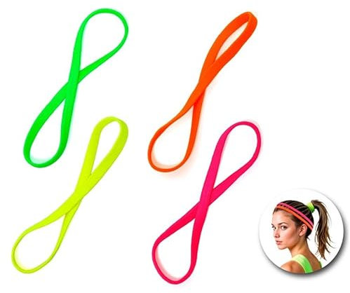 Partilandia Neon-Haarband aus den 80er-Jahren in verschiedenen Farben (Einheitsgröße)