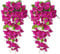 Dremisland 2 Stück Künstliche Blumen Hängend Kunstblumen Outdoor Wetterfest Gefälschte Hibiskus Hängeblumen Wie Echt Seidenblumen Künstlich Hängepflanzen für Draußen Garten Hochzeit Büro