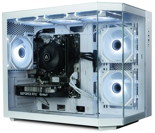 ionz Gaming PC Desktop Computer, AMD Ryzen 5 5700X, NVIDIA RTX 5060 Ti, 16GB DDR4 RAM, 1TB NVMe SSD, 600W 80+ PSU, Windows 11 (Apex, White)