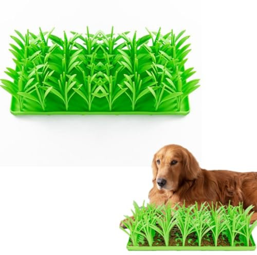 Tappetino in silicone per mangiare lentamente, tappetino da fiuto per cani, tappetino per erba in silicone per gatti, tappetino antiscivolo per gatti (verde)