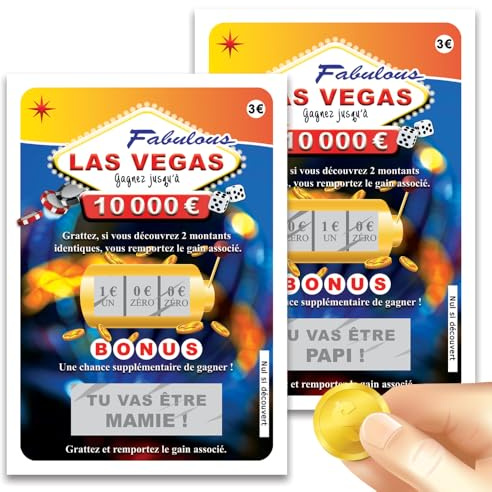 Futurs Grands-Parents Cartes à Gratter (Lot de 2) - Annonce Grossesse Mamie et Papi - Ticket Surprise Réaliste Style Loterie - Fabriqué en France - Mimigrandit