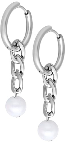 Wildcat Ohrringe - Little Chunky Pearl Hoops | Chirurgenstahl 316L - hautverträglich, langlebig, wasserfest