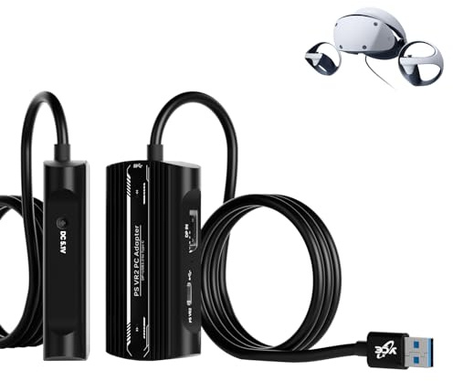 PSVR2 PC Adapter Kit with DP 1.4 Cable & Power Adapter for PS VR2, Monitors | Compatible with PlayStation VR2, AR Glasses, Portable Monitors. Includes DP 1.4 cable and power adapter. Great for PC gaming