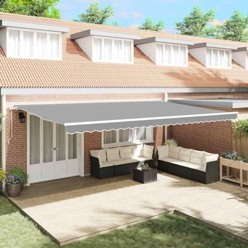 Manuelle, rechteckige Markise für den Außenbereich, mit Metallstruktur und UV-beständigem Gewebe, verstellbar, für Garten oder Terrasse, mit manueller Mechanik und mattem Finish