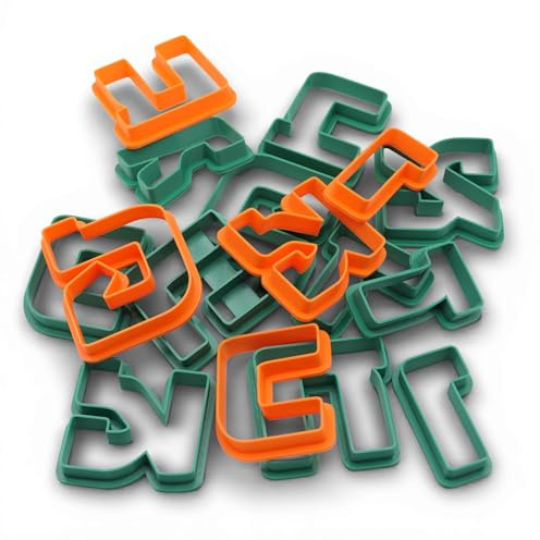 Alefbet - Juego de 27 cortadores de galletas con letras hebreas, cortadores para galletas, diferentes tamaños (58 mm)