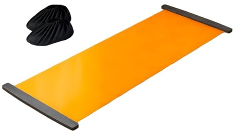 HonJiekomy Slide Board Mat For Exercise, 200x50cm Sliding Exercise Mat With Shoe Covers, Multi-functional Non-Slip Exerciser, For Low-Impacts Indoor Home Workouts And Sports Training