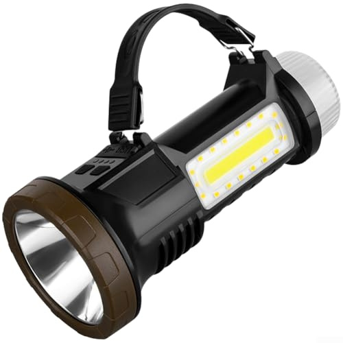 Linterna LED recargable solar de 2000 mAh con dos modos de luz blanca y cálida para camping, senderismo, emergencias al aire libre