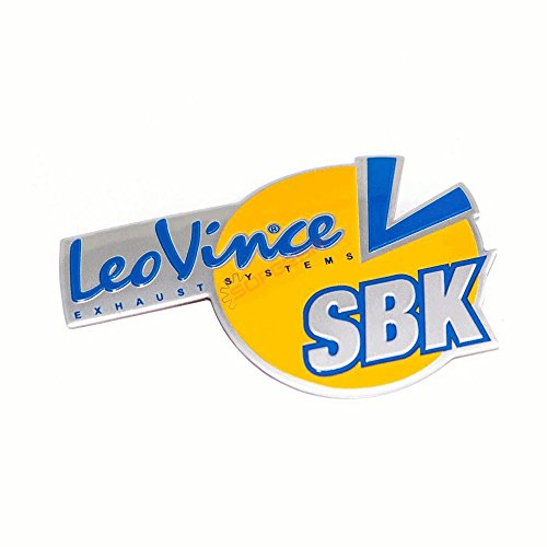 LeoVince SBK Aluminium-Emblem Silber für Motorrad, Front