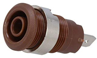 49.7044-27 Buchse 4mm Bananen 24A 1kV Öffng: Ø12,2mm braun vernickelt STÄUBLI