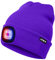 ATNKE LED Beleuchtete Mütze,Wiederaufladbare USB 4 LED Rot und Blau Leuchten Blinkender Laufmütze mit Licht Extrem Heller Lampe Winter Warme für Herren und Damen Geschenke/Purple