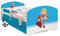 Happy Babies - Doppelseitiges KINDERBETT MIT SCHUBLADE Modernes Design mit sicheren Kanten und Absturzsicherung Schaumstoffmatratze 7 cm Blau (Bob der Baumeister, 190x90)