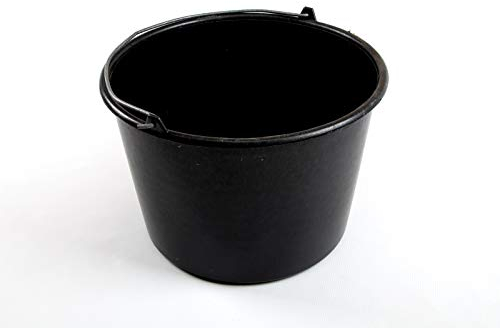 TOP TOOLS 20 Liter Baueimer Mörteileimer Wassereimer Putzeimer Kübel Eimer schwarz (1)