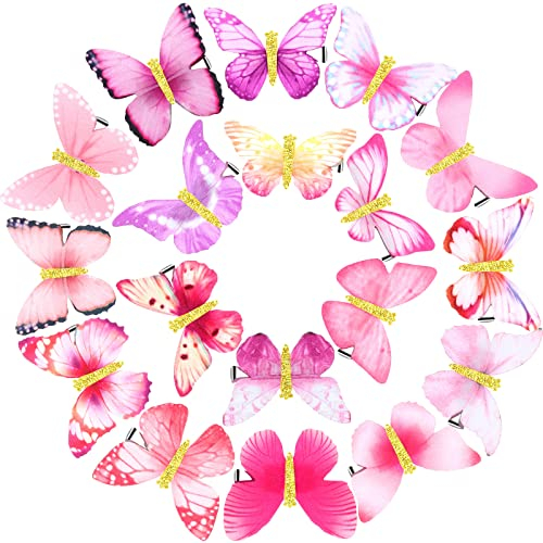 18 Stücke Schmetterling Haarspangen Glitzer Haarklammern Schmetterling Snap Haarspangen für Teenager Frauen Haarschmuck (Stilvolle Stile)