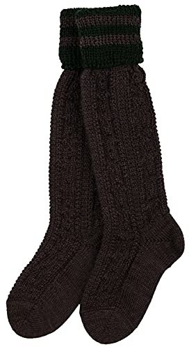 Isar-Trachten Kinder Kniestrümpfe zur Lederhose | Braun/Grün Gr. 19-20