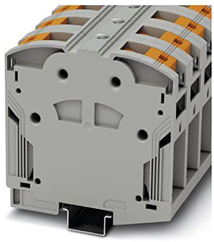 PHOENIX CONTACT PTPOWER 185 P Hochstromklemme, 1500V DC / 1000V AC Nennspannung, 309A Nennstrom, Power-Turn-Anschluss Anschlussart, 31 mm Breite, NS 35/15 Montageart, Grau, 3 Stück